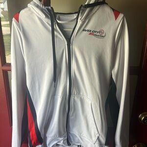 River City 🏐White and Red Zip-Up Hoodie& Warm up pants